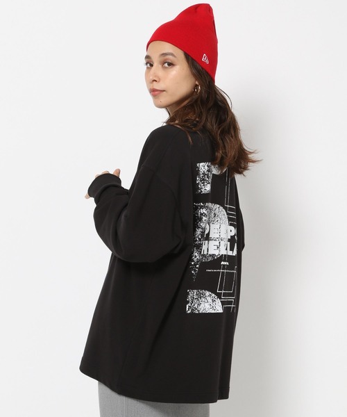 HEREIAM（ヘレイアム）の「【HEREIAM】UNISEX／PEEPSロングスリーブ（Tシャツ/カットソー・レディース・ブラック/グレー/オフホワイト・FREE）」の22枚目の写真