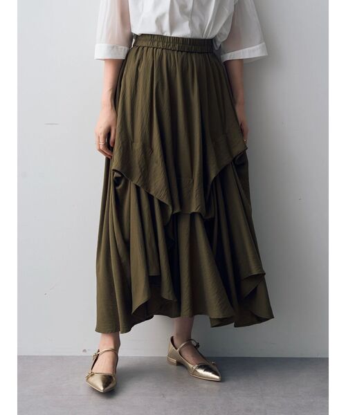 Editt by YECCA VECCA（エディットバイイェッカヴェッカ）の「アシメデザインスカート（スカート・レディース・ブラック/カーキ・FREE）」の3枚目の写真