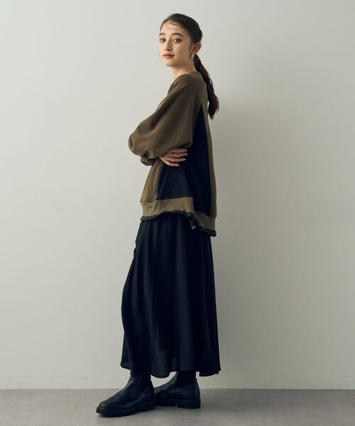 Editt by YECCA VECCA（エディットバイイェッカヴェッカ）の「アシメデザインスカート（スカート・レディース・ブラック/カーキ・FREE）」の22枚目の写真