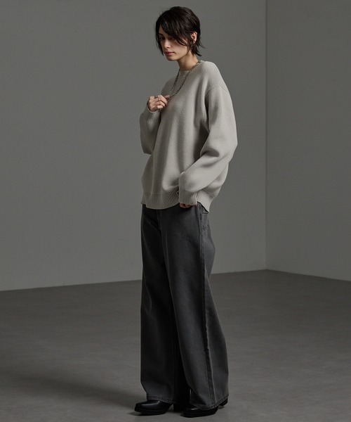 新品25SS MANOF マノフ　ニットポロトップス　グレー　半袖　スキッパー 新品25SS MANOF マノフ ニットポロトップス グレー 半袖 スキッパー