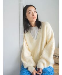 Ungrid | 深Ｖネックルーズニット(ニット/セーター)
