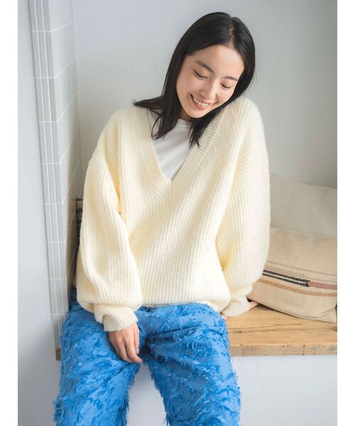 セール】深Vネックルーズニット（ニット/セーター）｜Ungrid（アン