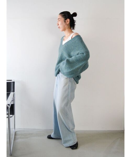 深Vネックルーズニット（ニット/セーター）｜Ungrid（アングリッド