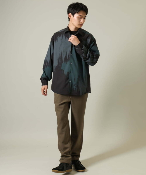 【セール】【イージーケア】ペインター柄ワイドシルエットシャツ（シャツ/ブラウス）｜a.v.v（アーヴェヴェ）