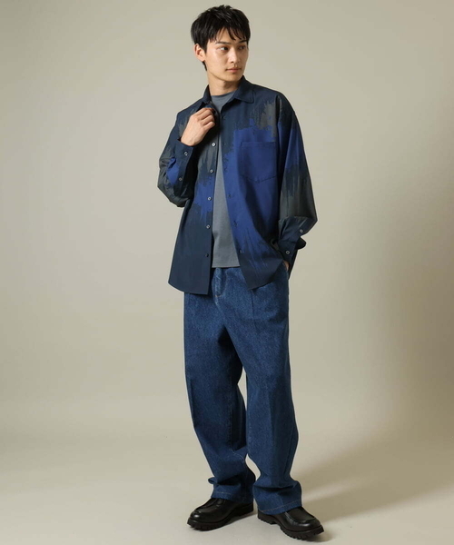 【セール】【イージーケア】ペインター柄ワイドシルエットシャツ（シャツ/ブラウス）｜a.v.v（アーヴェヴェ）