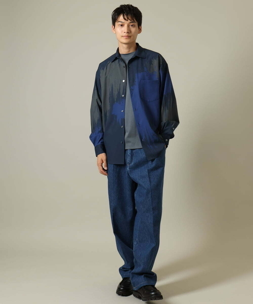 【セール】【イージーケア】ペインター柄ワイドシルエットシャツ（シャツ/ブラウス）｜a.v.v（アーヴェヴェ）