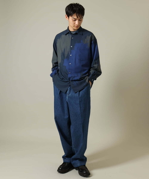 【セール】【イージーケア】ペインター柄ワイドシルエットシャツ（シャツ/ブラウス）｜a.v.v（アーヴェヴェ）