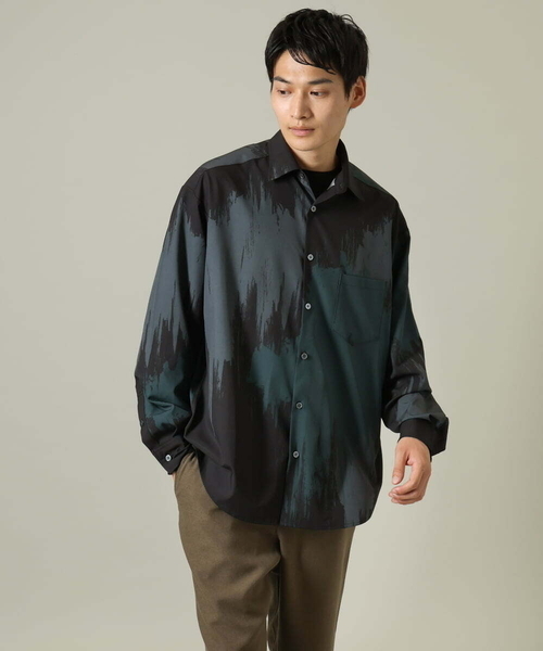 【セール】【イージーケア】ペインター柄ワイドシルエットシャツ（シャツ/ブラウス）｜a.v.v（アーヴェヴェ）