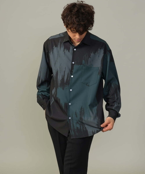 【セール】【イージーケア】ペインター柄ワイドシルエットシャツ（シャツ/ブラウス）｜a.v.v（アーヴェヴェ）