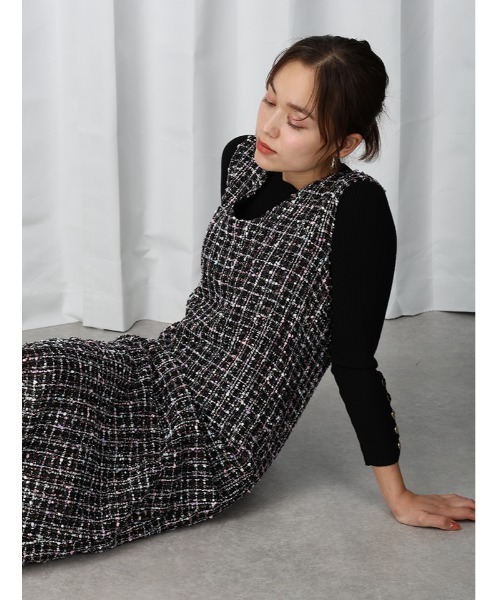 fifth（フィフス）の「ミックスカラーツイードジャンスカ（ワンピース・レディース・ブラック・M）」の16枚目の写真