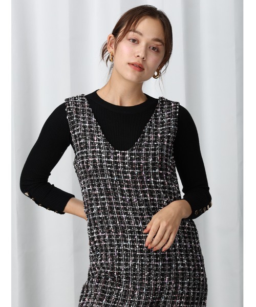 fifth（フィフス）の「ミックスカラーツイードジャンスカ（ワンピース・レディース・ブラック・M）」の18枚目の写真