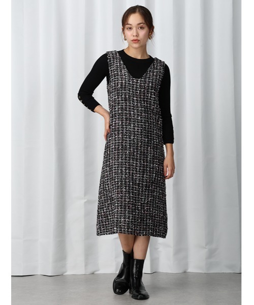 セール】ミックスカラーツイードジャンスカ（ワンピース）｜fifth