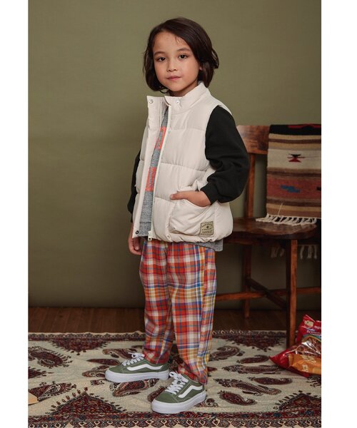 BREEZE(ブリーズ)の「2タックチェックパンツ(その他パンツ・キッズ・グリーン/オレンジ・80/90/100/110/120/130/140/150)」の4枚目の写真