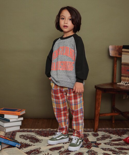 BREEZE(ブリーズ)の「2タックチェックパンツ(その他パンツ・キッズ・グリーン/オレンジ・80/90/100/110/120/130/140/150)」の5枚目の写真