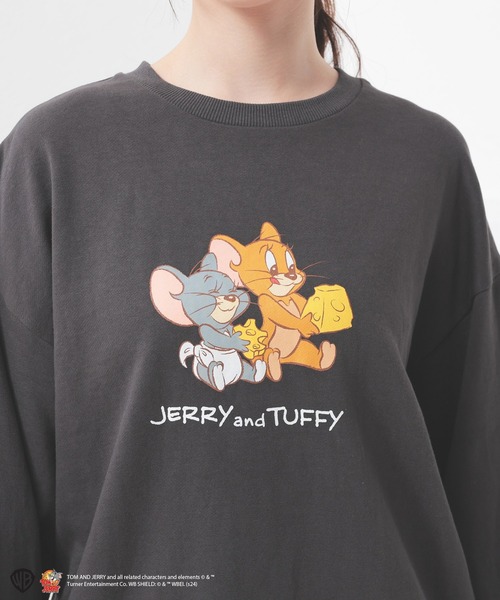 Honeys（ハニーズ）の「トムとジェリー／スウェットトップス（スウェット・レディース・スミクロ/ネイビー/レッド/アイボリー・S/M/L）」の3枚目の写真