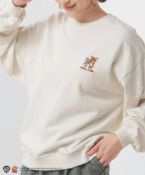 Honeys（ハニーズ）の「トムとジェリー／スウェットトップス（スウェット・レディース・スミクロ/ネイビー/レッド/アイボリー・S/M/L）」の2枚目の写真