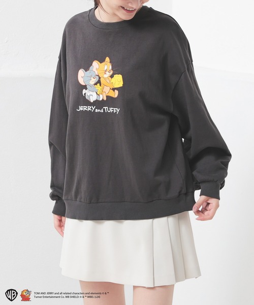 Honeys（ハニーズ）の「トムとジェリー／スウェットトップス（スウェット・レディース・スミクロ/ネイビー/レッド/アイボリー・S/M/L）」の14枚目の写真