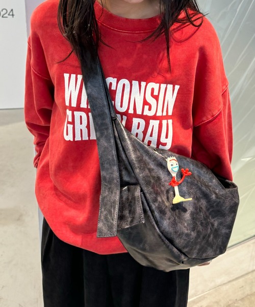 CIAOPANIC TYPY（チャオパニックティピー）の「【UNISEX】ハーフムーンフヴィンテージレザーバック（ショルダーバッグ・メンズ・ブラック/アイボリー/イエロー・ONE SIZE）」の6枚目の写真