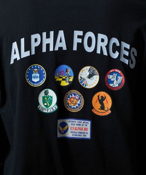 Alpha Industries（アルファインダストリーズ）の「パッチプリントTシャツ 長袖（Tシャツ/カットソー・メンズ・ブラック/ホワイト/グリーン・MEDIUM/LARGE/X-LARGE）」の10枚目の写真