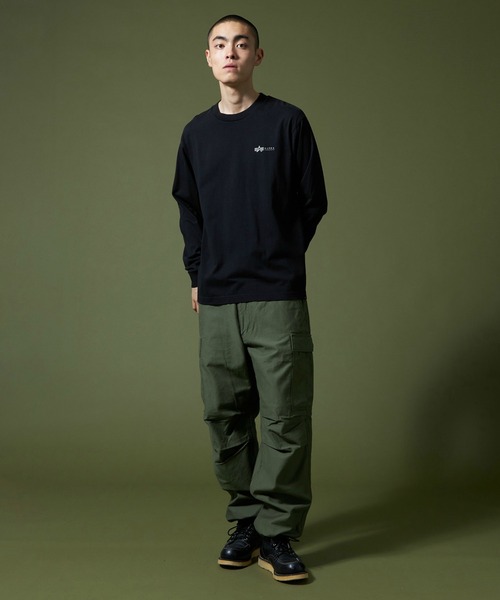 Alpha Industries（アルファインダストリーズ）の「パッチプリントTシャツ 長袖（Tシャツ/カットソー・メンズ・ブラック/ホワイト/グリーン・MEDIUM/LARGE/X-LARGE）」の12枚目の写真