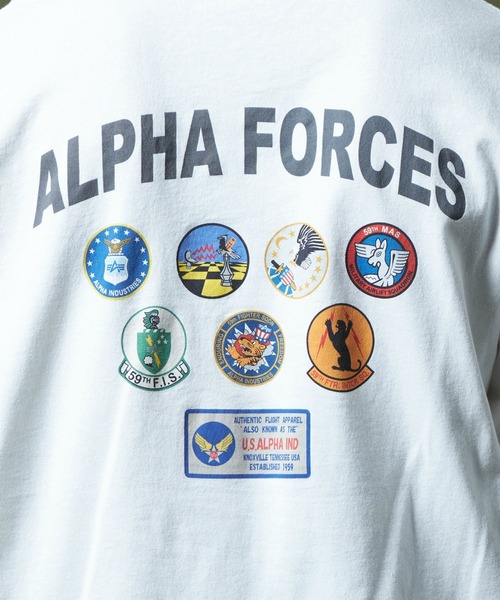 Alpha Industries（アルファインダストリーズ）の「パッチプリントTシャツ 長袖（Tシャツ/カットソー・メンズ・ブラック/ホワイト/グリーン・MEDIUM/LARGE/X-LARGE）」の22枚目の写真