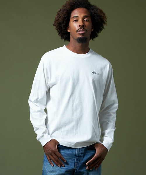 Alpha Industries（アルファインダストリーズ）の「パッチプリントTシャツ 長袖（Tシャツ/カットソー・メンズ・ブラック/ホワイト/グリーン・MEDIUM/LARGE/X-LARGE）」の15枚目の写真