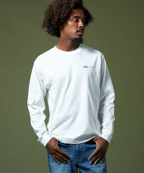 Alpha Industries（アルファインダストリーズ）の「パッチプリントTシャツ 長袖（Tシャツ/カットソー・メンズ・ブラック/ホワイト/グリーン・MEDIUM/LARGE/X-LARGE）」の16枚目の写真