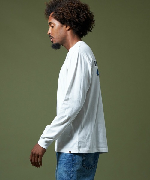Alpha Industries（アルファインダストリーズ）の「パッチプリントTシャツ 長袖（Tシャツ/カットソー・メンズ・ブラック/ホワイト/グリーン・MEDIUM/LARGE/X-LARGE）」の17枚目の写真