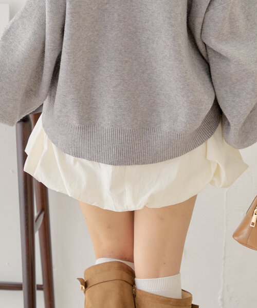 【24-25AW】ELISABETTA ナイロン バルーン ミニスカート 2色 ONLINE限定カラー】【prince|emmi】ナイロンバルーンスカート