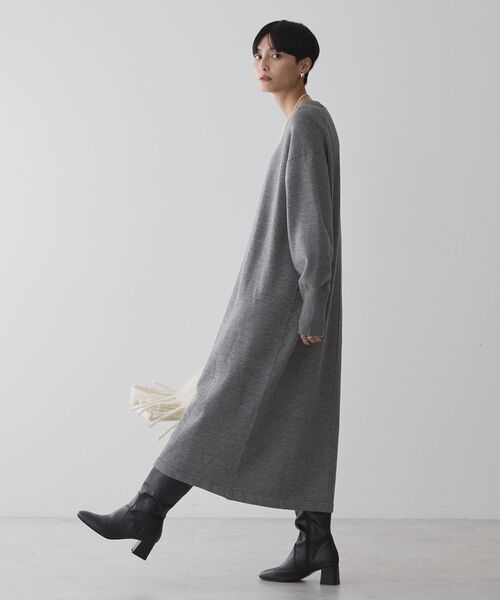 AMERICAN HOLIC（アメリカンホリック）の「クルーネックニットワンピース（ワンピース・レディース・モカ/ブラック/杢グレー・M/L）」の5枚目の写真