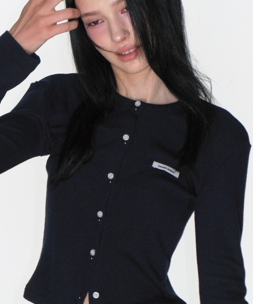 CRANK ニットスタッドボタンカーディガン グレー CRANK（クランク）の「韓国ブランド CRANK クランク KNIT STUD