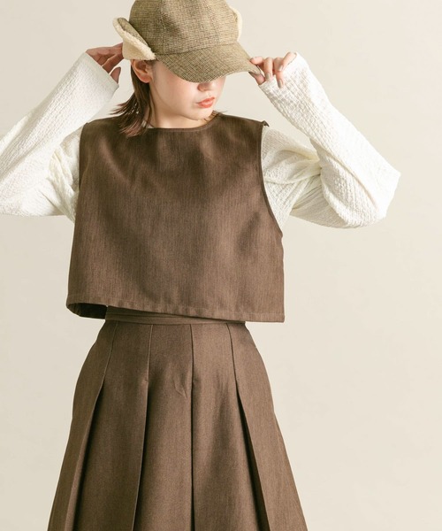 KBF（ケイビーエフ）の「ベストセパレートワンピース（ワンピース・レディース・チャコールグレー/ダークブラウン/ベージュ/ブラウン系その他/ベージュ系その他・36/38）」の12枚目の写真