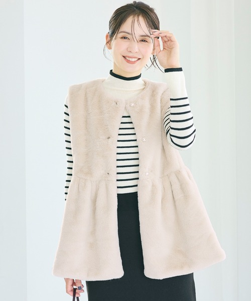 ファーペプラムベスト（ベスト）｜coca（coca）（コカ）のファッション