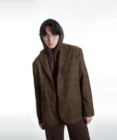 CHECKED TWEED OVERSIZED COAT（ステンカラーコート）｜JOHN