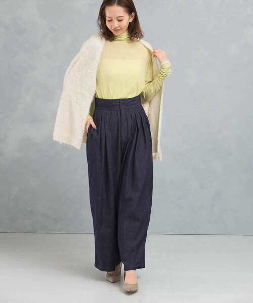 URBAN RESEARCH ROSSO WOMEN（アーバンリサーチ　ロッソ）の「ランダムタックデニムパンツ（デニムパンツ・レディース・インディゴブルー/ブラック・38/36）」の7枚目の写真