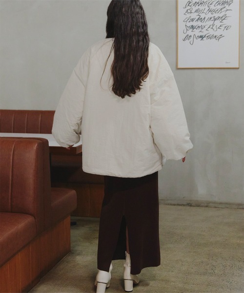 ノーカラー中綿ジャケット（ノーカラージャケット）｜titivate