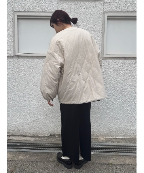 セール】ノーカラー中綿ジャケット（ノーカラージャケット）｜titivate