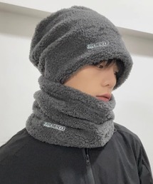 NOWLE（ノウル）の「【NOWLE】ワンポイント ボア ニット帽/ネックウォーマー セット（ネックウォーマー/スヌード）」