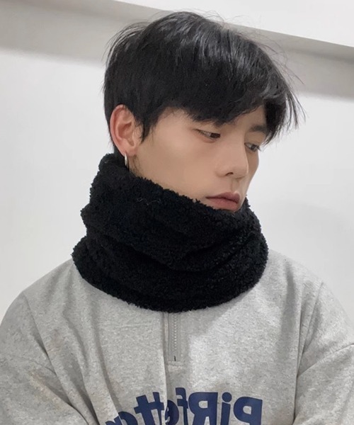 NOWLE】ワンポイント ボア ニット帽/ネックウォーマー セット（ネック