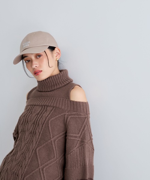 VIS（ビス）の「【洗える】オフショルケーブル編みミニワンピース（ワンピース・レディース・レッド/ホワイト系その他/ブラウン系その他2・FREE）」の12枚目の写真