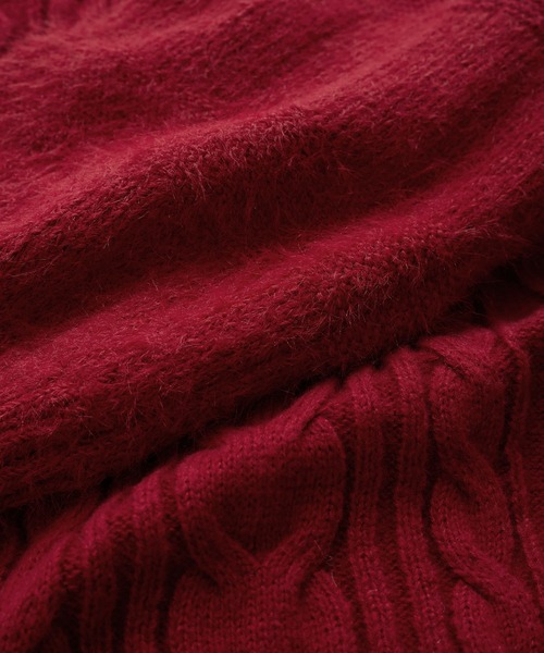 VIS（ビス）の「【洗える】オフショルケーブル編みミニワンピース（ワンピース・レディース・レッド/ホワイト系その他/ブラウン系その他2・FREE）」の21枚目の写真