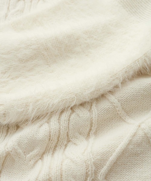 VIS（ビス）の「【洗える】オフショルケーブル編みミニワンピース（ワンピース・レディース・レッド/ホワイト系その他/ブラウン系その他2・FREE）」の19枚目の写真