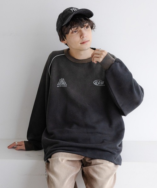 Ridingmania（ライディングマニア）の「【Ridingmania/ライディングマニア】ヴィンテージライク/裏毛ゲームスウェット（スウェット・メンズ・ブラック/ホワイト・LARGE/MEDIUM）」の2枚目の写真