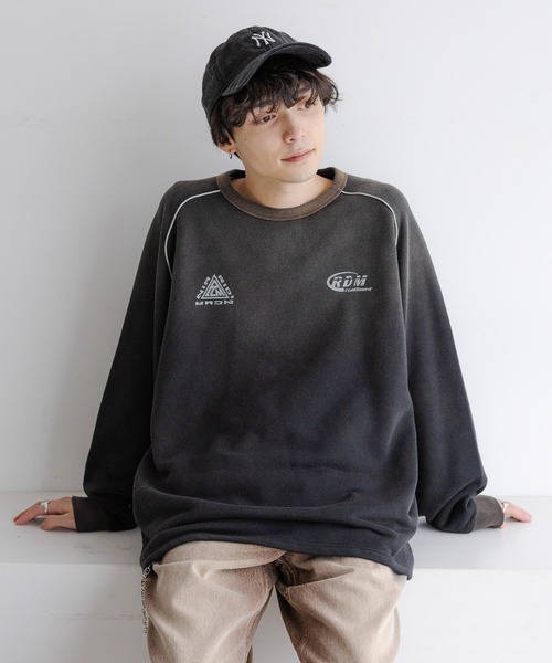 Ridingmania（ライディングマニア）の「【Ridingmania/ライディングマニア】ヴィンテージライク/裏毛ゲームスウェット（スウェット・メンズ・ブラック/ホワイト・LARGE/MEDIUM）」の9枚目の写真