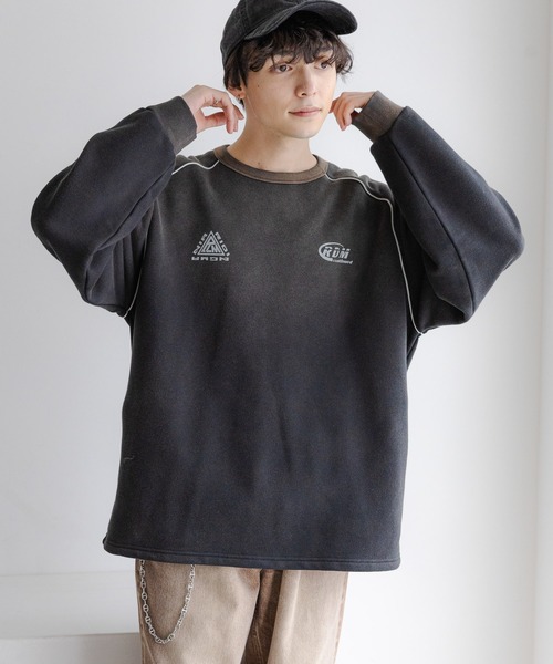 Ridingmania（ライディングマニア）の「【Ridingmania/ライディングマニア】ヴィンテージライク/裏毛ゲームスウェット（スウェット・メンズ・ブラック/ホワイト・LARGE/MEDIUM）」の10枚目の写真