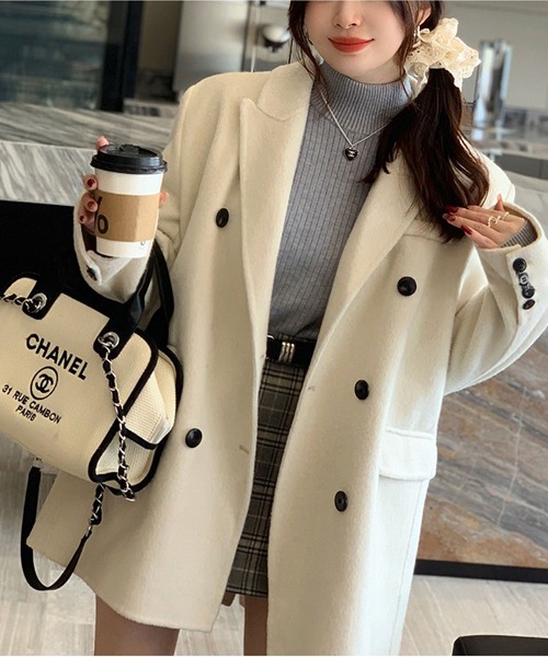 MAISON DE THERESE（メゾン ド テレーズ）の「裏起毛温かニットトップス（ニット/セーター・レディース・ブラック/アイボリー/グレー/ホワイト/ベージュ/ブルー・FREE）」の5枚目の写真