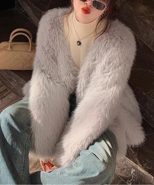 MAISON DE THERESE（メゾン ド テレーズ）の「裏起毛温かニットトップス（ニット/セーター・レディース・ブラック/アイボリー/グレー/ホワイト/ベージュ/ブルー・FREE）」の15枚目の写真