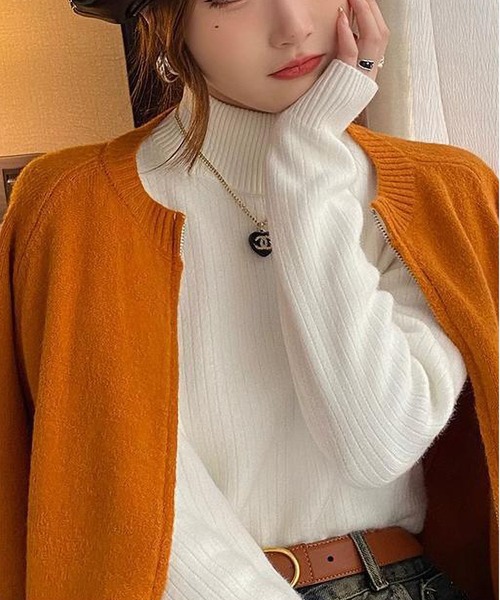 MAISON DE THERESE（メゾン ド テレーズ）の「裏起毛温かニットトップス（ニット/セーター・レディース・ブラック/アイボリー/グレー/ホワイト/ベージュ/ブルー・FREE）」の16枚目の写真