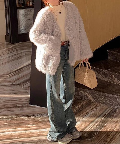 MAISON DE THERESE（メゾン ド テレーズ）の「裏起毛温かニットトップス（ニット/セーター・レディース・ブラック/アイボリー/グレー/ホワイト/ベージュ/ブルー・FREE）」の14枚目の写真