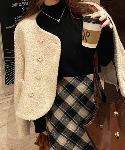 MAISON DE THERESE（メゾン ド テレーズ）の「裏起毛温かニットトップス（ニット/セーター・レディース・ブラック/アイボリー/グレー/ホワイト/ベージュ/ブルー・FREE）」の10枚目の写真